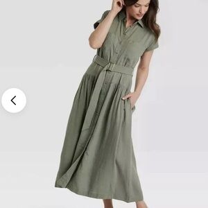 Universal Thread Green drop waist shirt dress